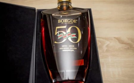 SAB overhandigt president eerste Borgoe 1975-2025 Srefidensi Edition