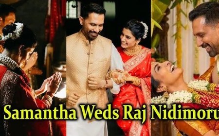 Een ongeziene foto van bruid Samantha met de familie van Raj Nidimoru van hun huwelijk 