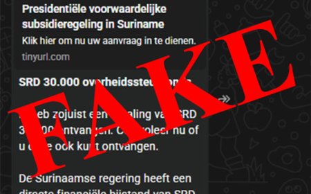 Misleidend bericht over bijstandsregeling van SRD 30.000