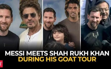 ‘King’ Khan ontmoet ‘God’ Messi: Shah Rukh Khan en Lionel Messi steken de handen uit