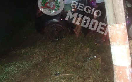 Automobiliste rijdt tegen elektriciteitsmast na uitwijkmanoeuvre voor auto