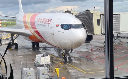 Vlucht Surinam Airways wijkt uit naar Maastricht door slechte weersomstandigheden Schiphol