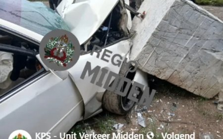 Auto met defecte remmen knalt tegen betonnen blok van EBS