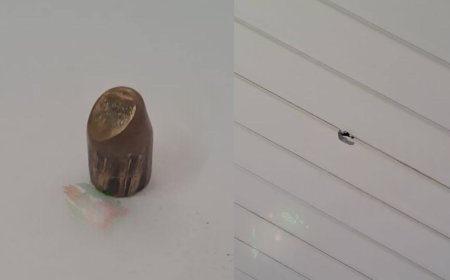 Kogel doorboort dak en komt in badkamer terecht