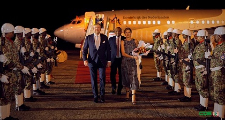 Koninklijk paar Nederland aangekomen in Suriname