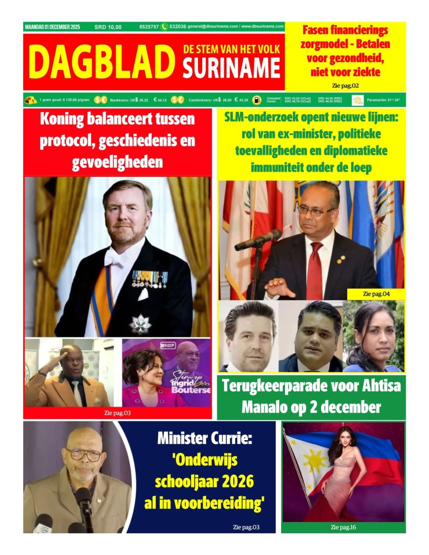 Dagblad Suriname, maandag 1 december 2025