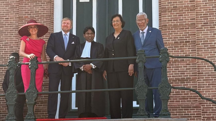 Koning Willem-Alexander en koningin Máxima bezoeken Hof van Justitie