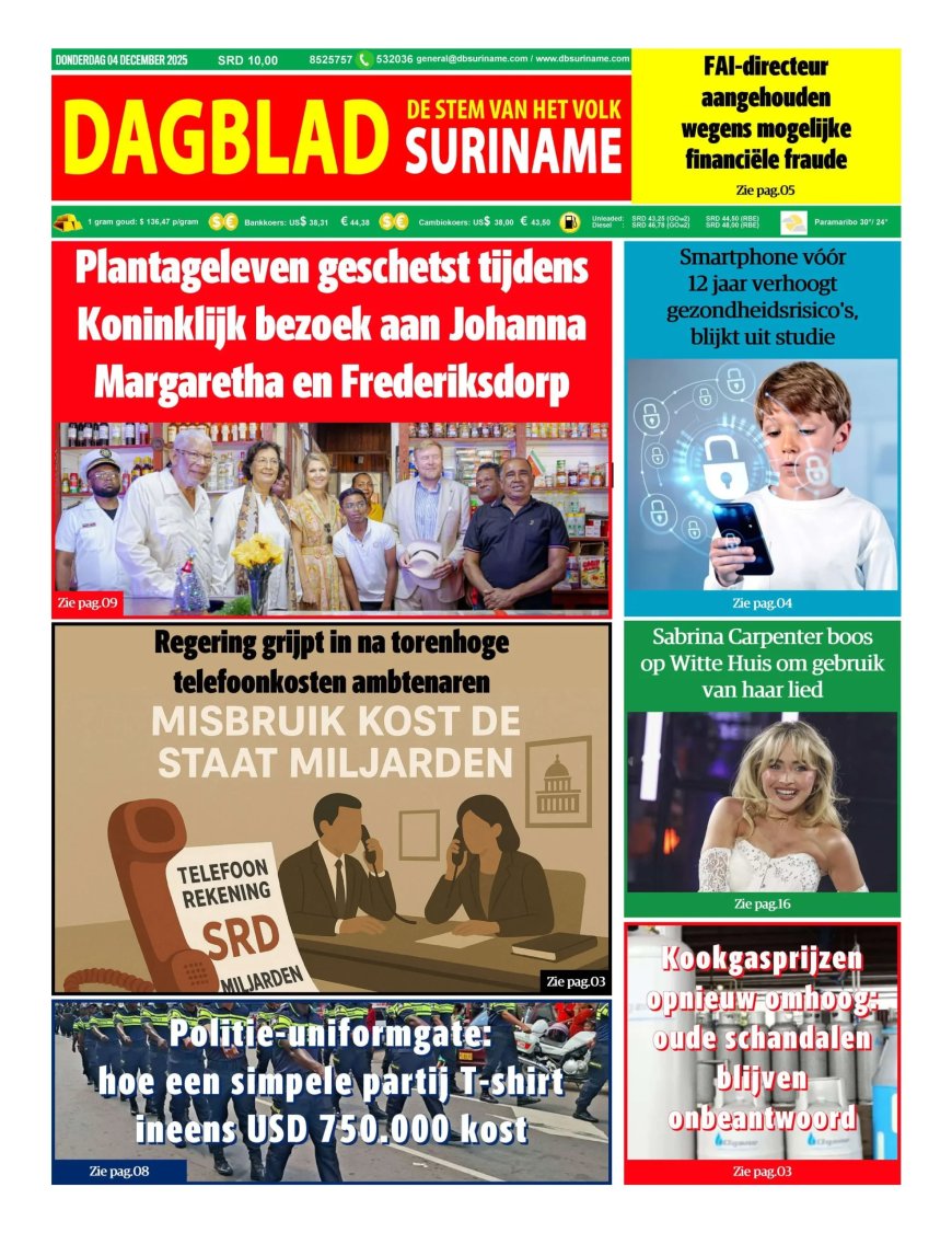 Dagblad Suriname, donderdag 4 december 2025