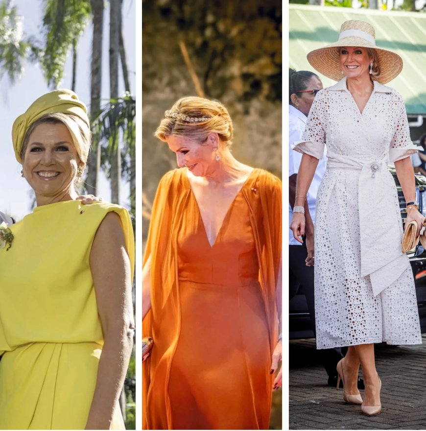 Maxima gaat in stijl de Surinaamse zon tegemoet