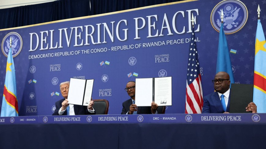 Kagame en Tshisekedi zetten handtekening onder vredesakkoord in Washington