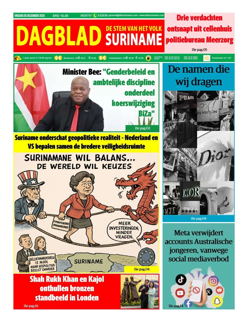 Dagblad Suriname, vrijdag 5 december 2025