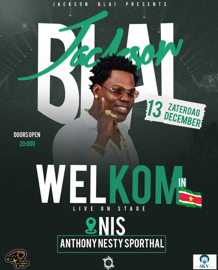 Jackson Blai maakt comeback met welkom show in Anthony Nesty Sporthal