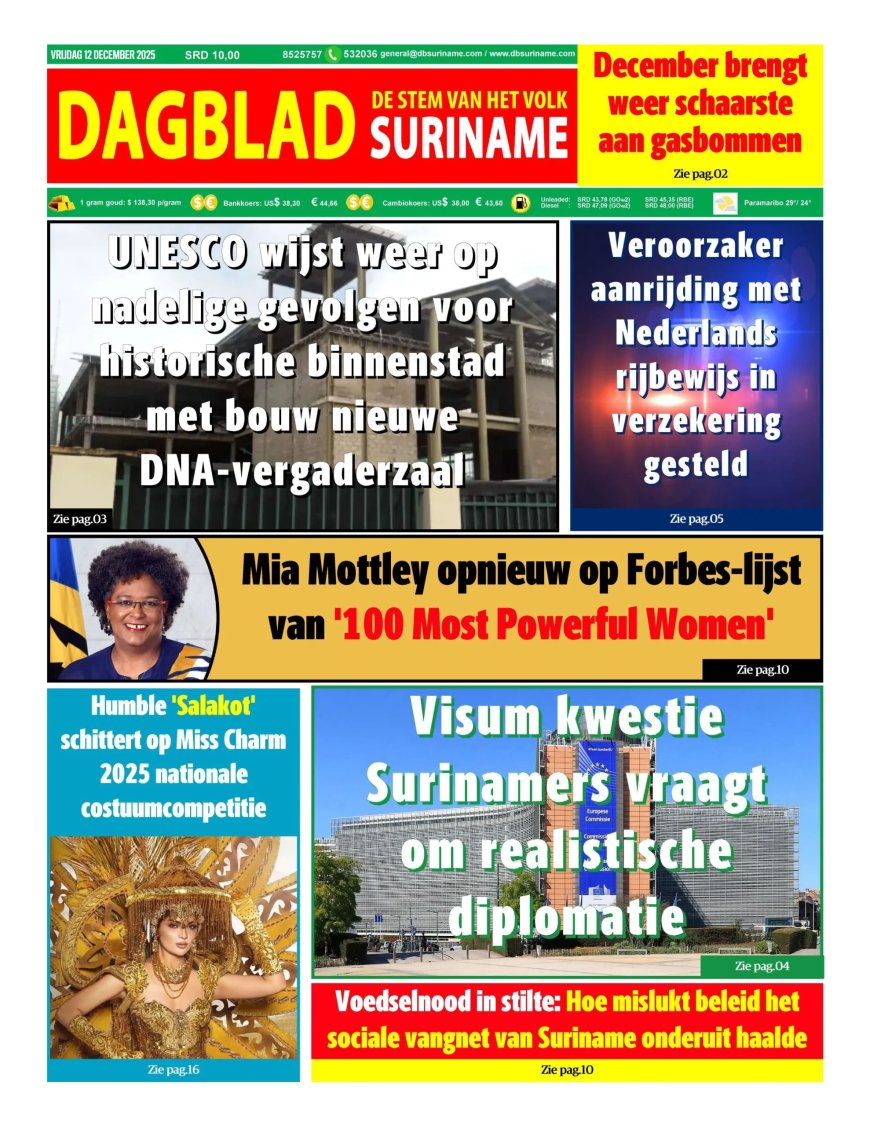 Dagblad Suriname, vrijdag 12 december 2025