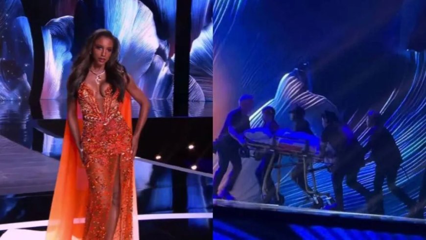 Miss Jamaica vecht na dramatische val van podium voor haar leven