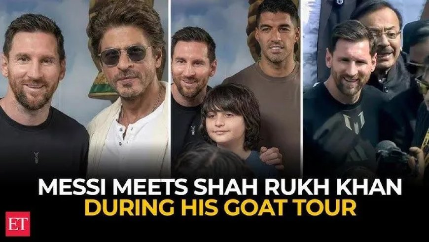 ‘King’ Khan ontmoet ‘God’ Messi: Shah Rukh Khan en Lionel Messi steken de handen uit