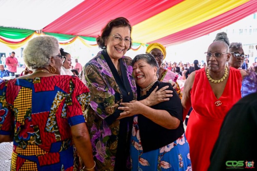 Seniore burgers hebben aangename kerstviering presidentieel paleis