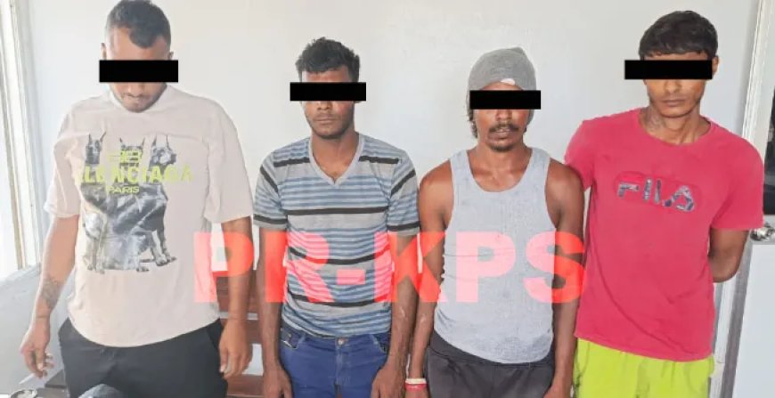 Agenten van politiebureau Paradise arresteren vier verdachten van mishandeling en beroving