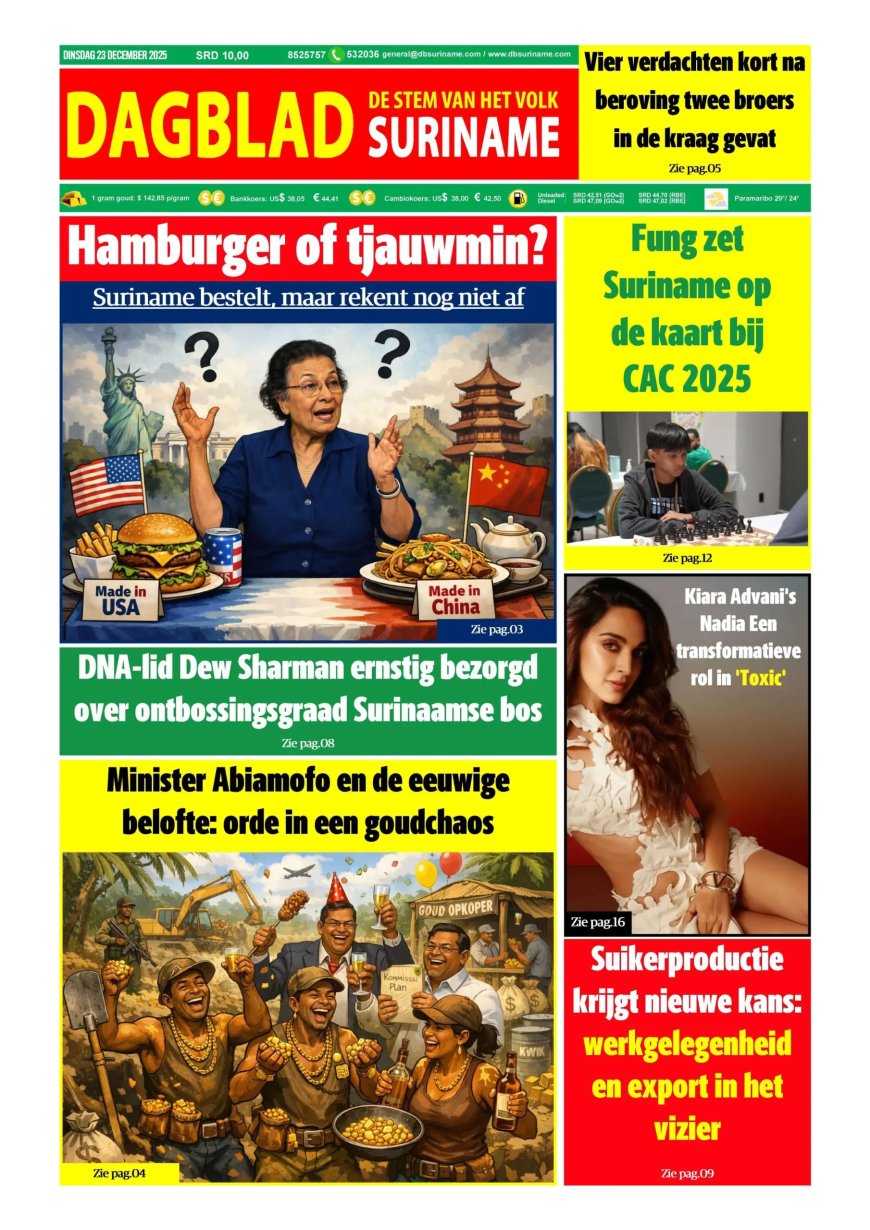 Dagblad Suriname, dinsdag 23 december 2025