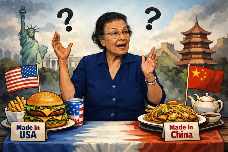 Hamburger of tjauwmin? Suriname bestelt, maar rekent nog niet af.