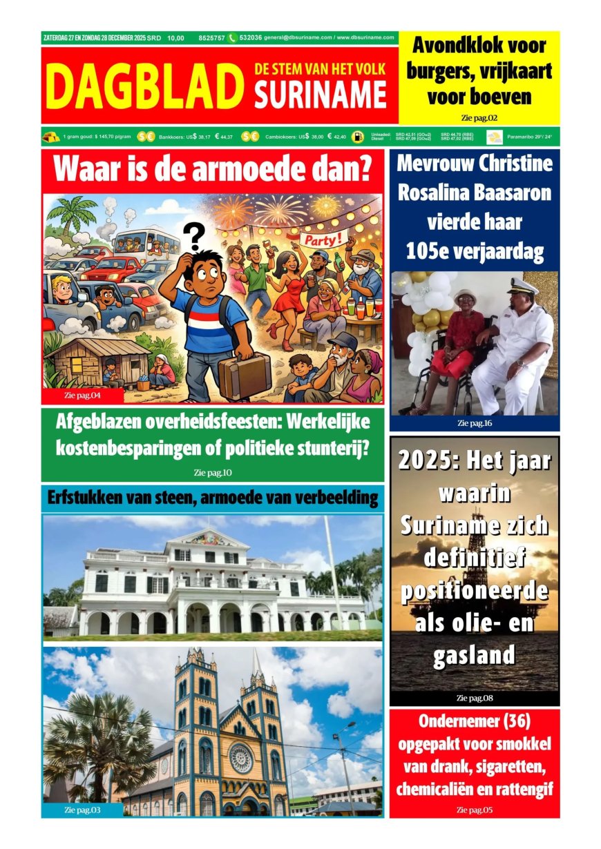 Dagblad Suriname, zaterdag 27 december 2025