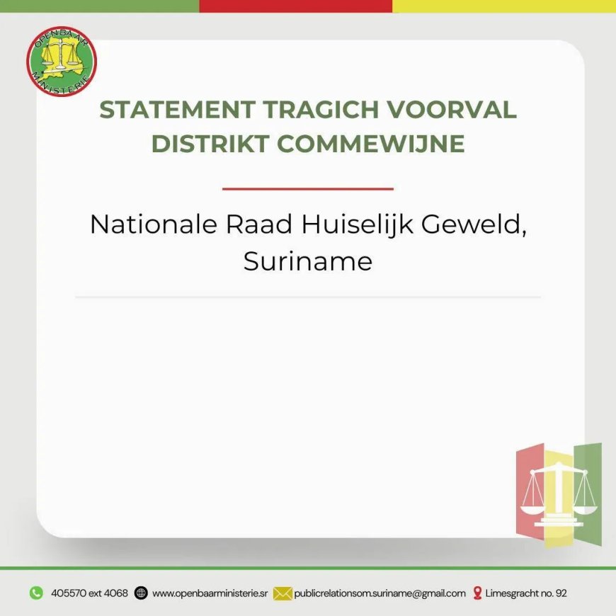 Statement inzake tragisch voorval district Commewijne