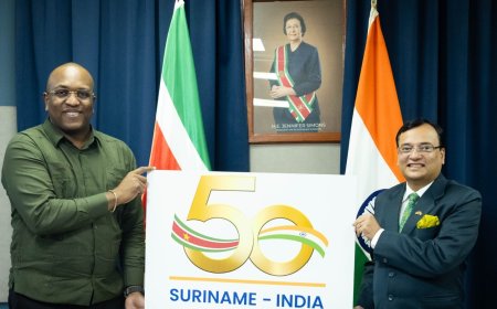 Gezamenlijk jubileumlogo onthuld: Suriname en India markeren 50 jaar diplomatieke betrekkinge