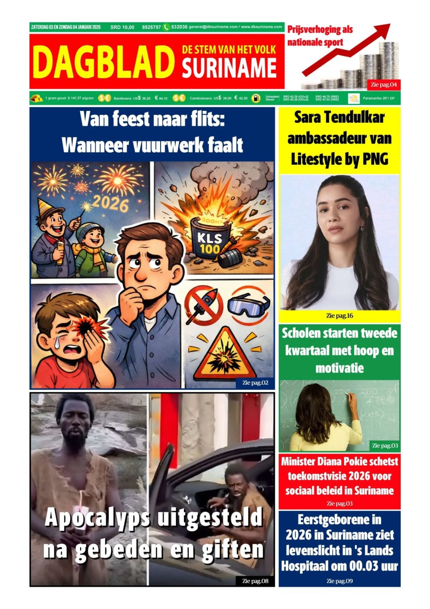 Dagblad Suriname, zaterdag 3 januari 2026