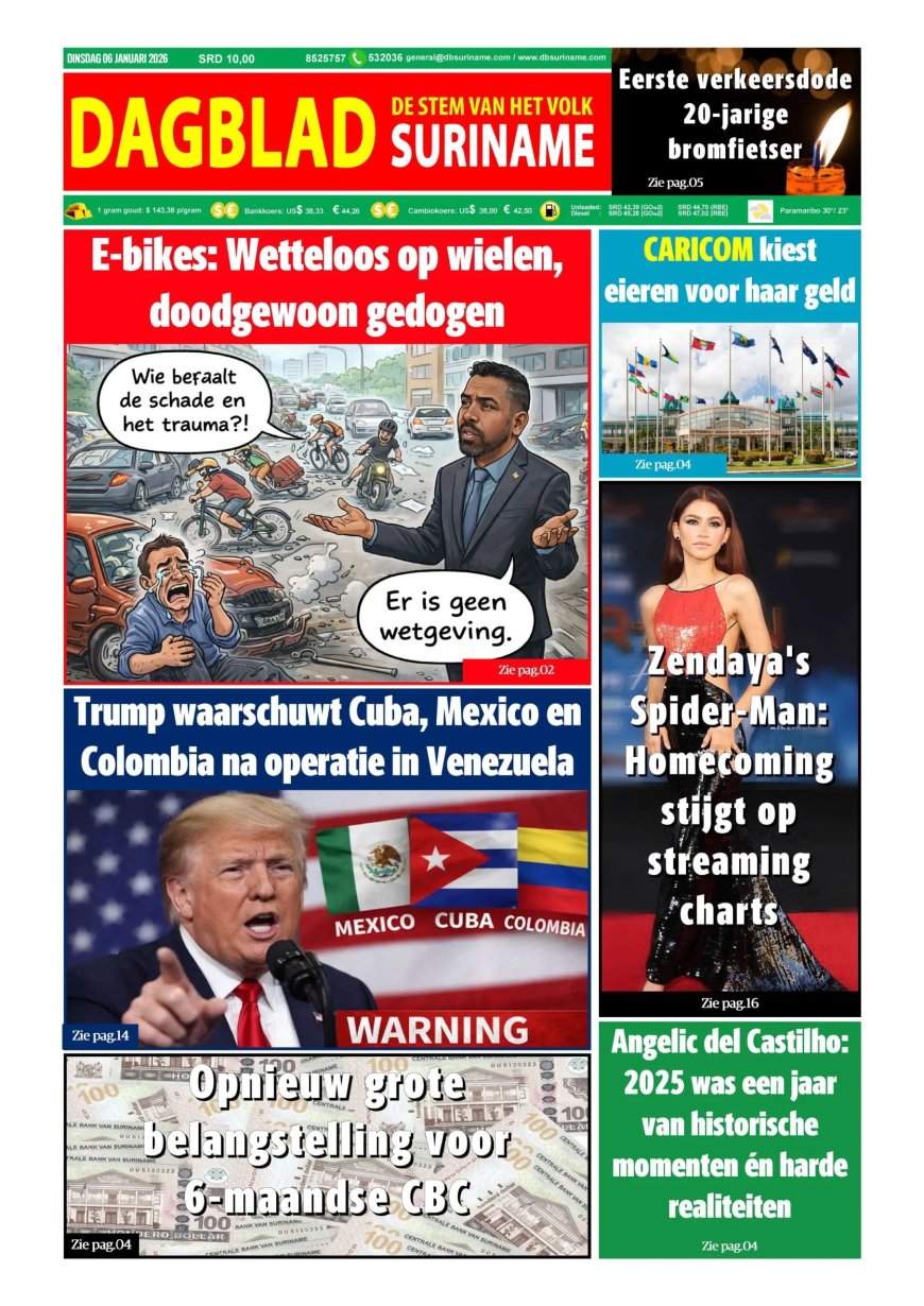 Dagblad Suriname, dinsdag 6 januari 2026