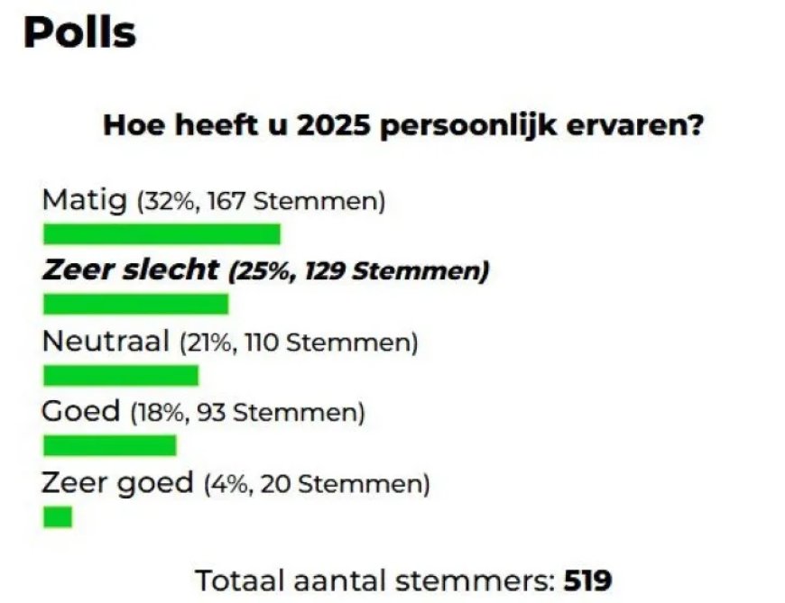 Meerderheid ervaart 2025 als zwaar jaar