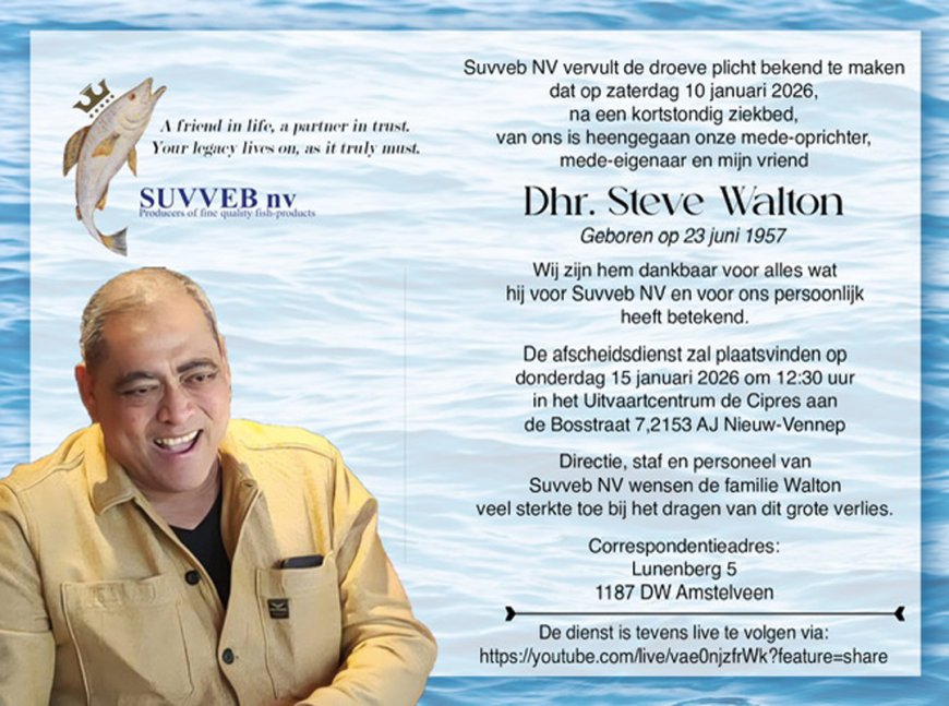 Overlijdensbericht Steve Walton