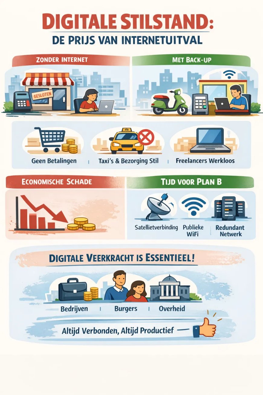 Digitale stilstand: de economische prijs van het uitvallenvan internet