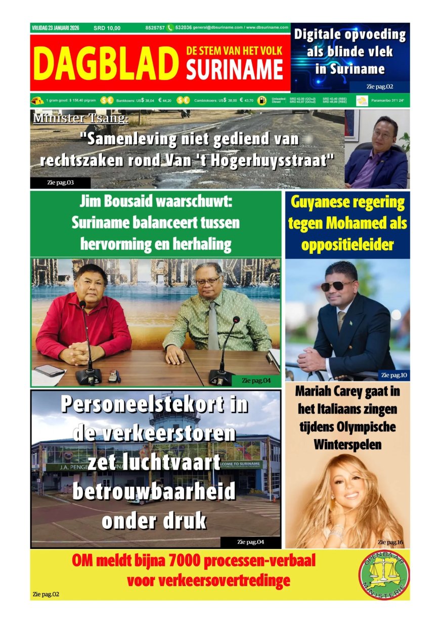 Dagblad Suriname, vrijdag 23 januari 2026