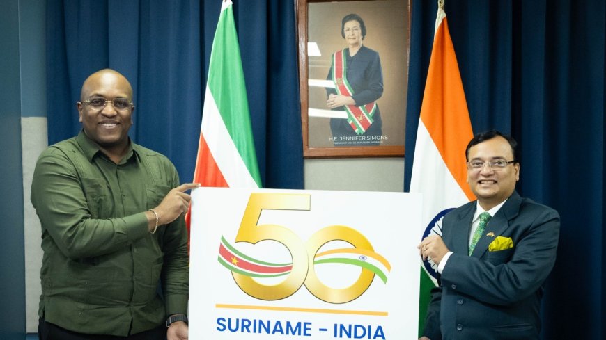 Gezamenlijk jubileumlogo onthuld: Suriname en India markeren 50 jaar diplomatieke betrekkinge