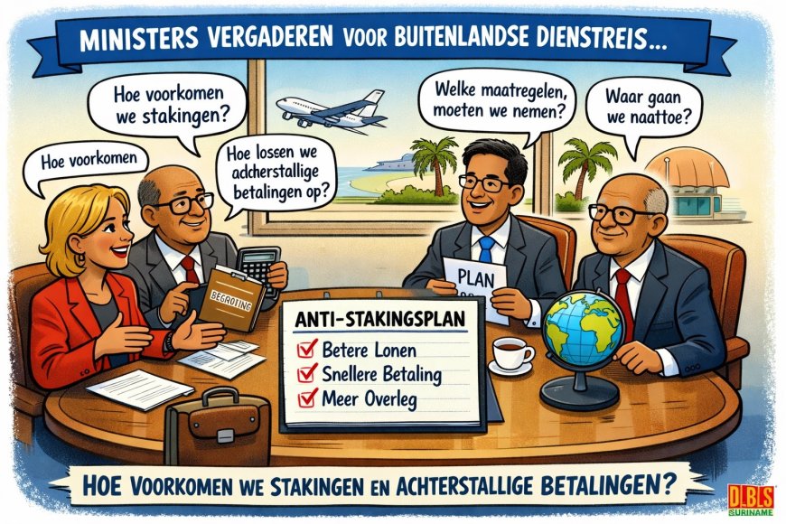 Ministers vergaderen voor buitenlandse dienstreis