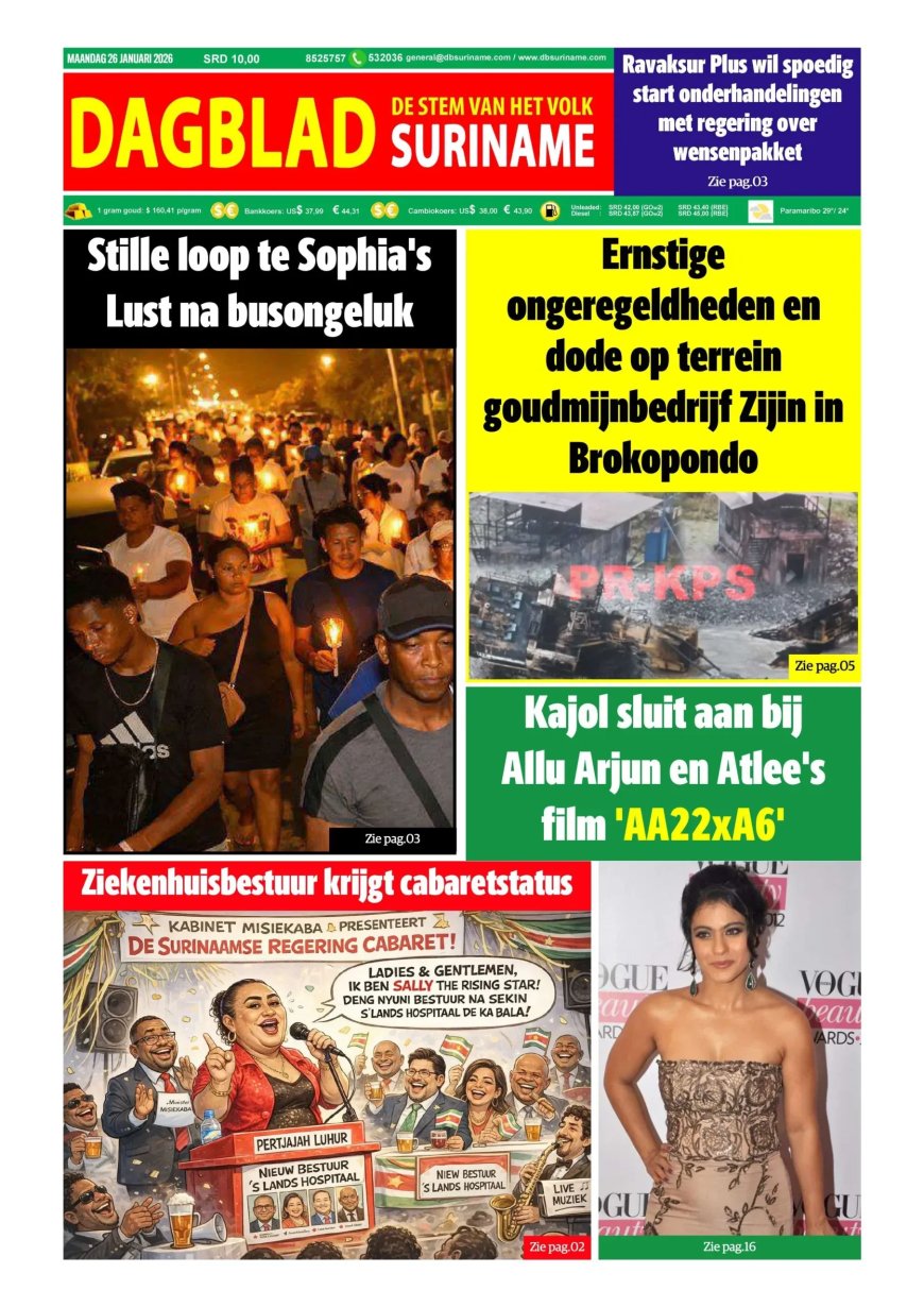 Dagblad Suriname, maandag 26 januari 2026