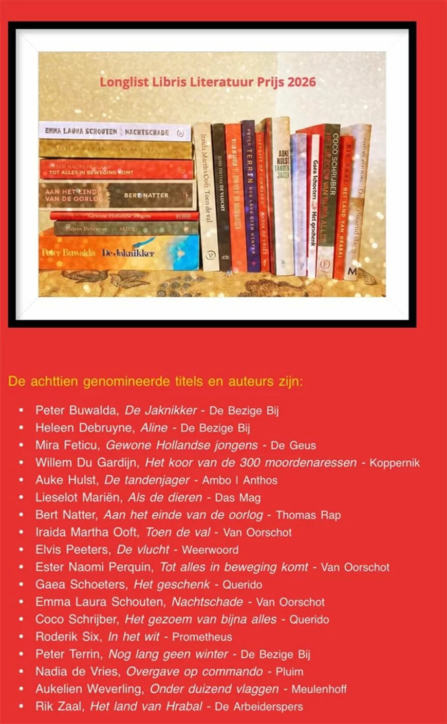 Iraida Martha Ooft maakt kans op de Libris Literatuur Prijs 2026