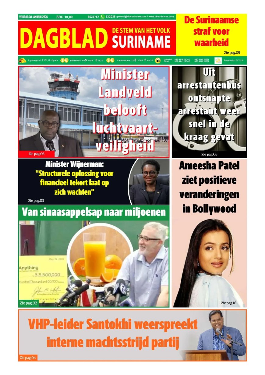 Dagblad Suriname, vrijdag 30 januari 2026