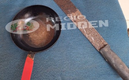 Man slaat zijn vrouw met pan in gezicht