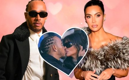 Lewis Hamilton en Kim Kardashian flink in de spotlights op de Super Bowl