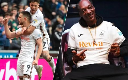 Eigenaar Snoop Dogg voor het eerst naar wedstrijd Swansea City