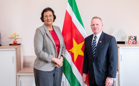 VS-zaakgelastigde op audiëntie bij president Simons