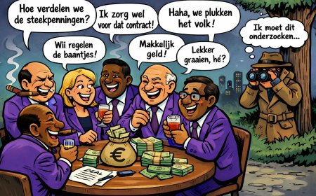 Staatszaken op tafel in paars clubhuis