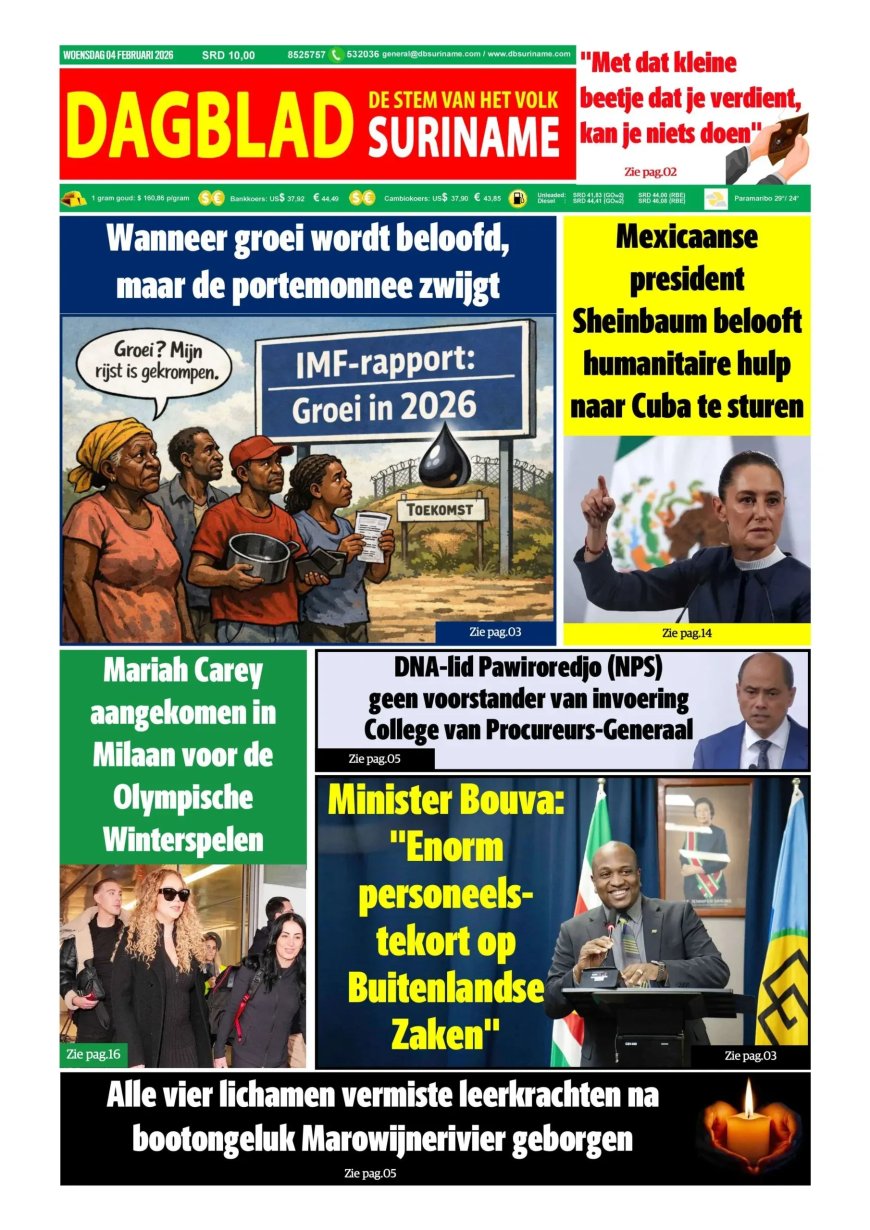 Dagblad Suriname, woensdag 4 februari 2026