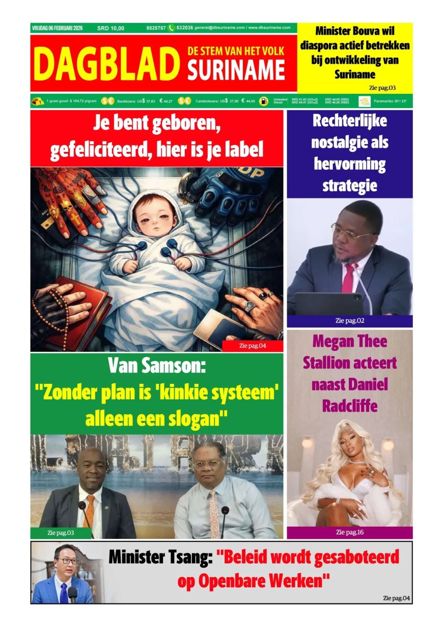 Dagblad Suriname, vrijdag 6 februari 2026