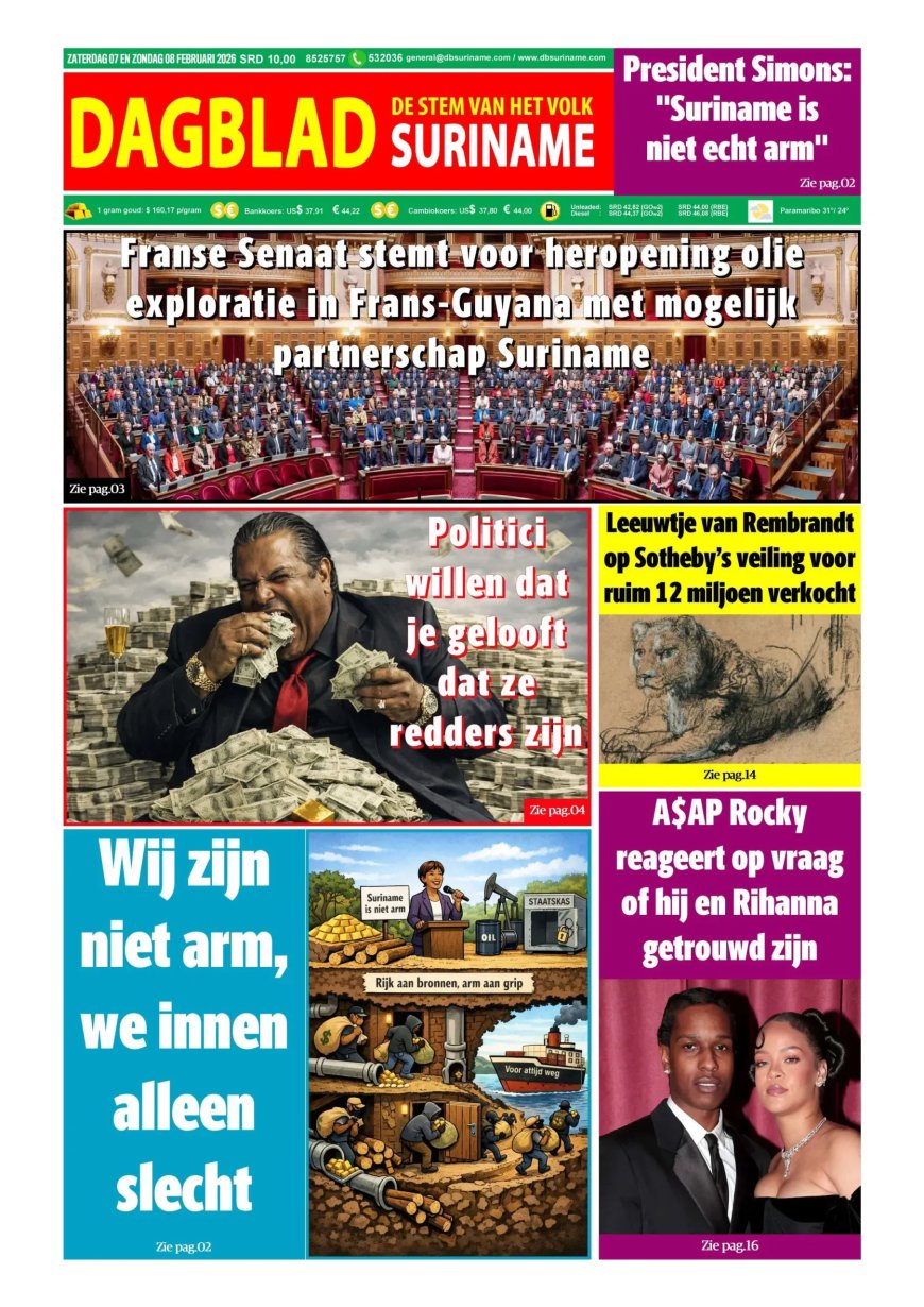 Dagblad Suriname, zaterdag 7 februari 2026