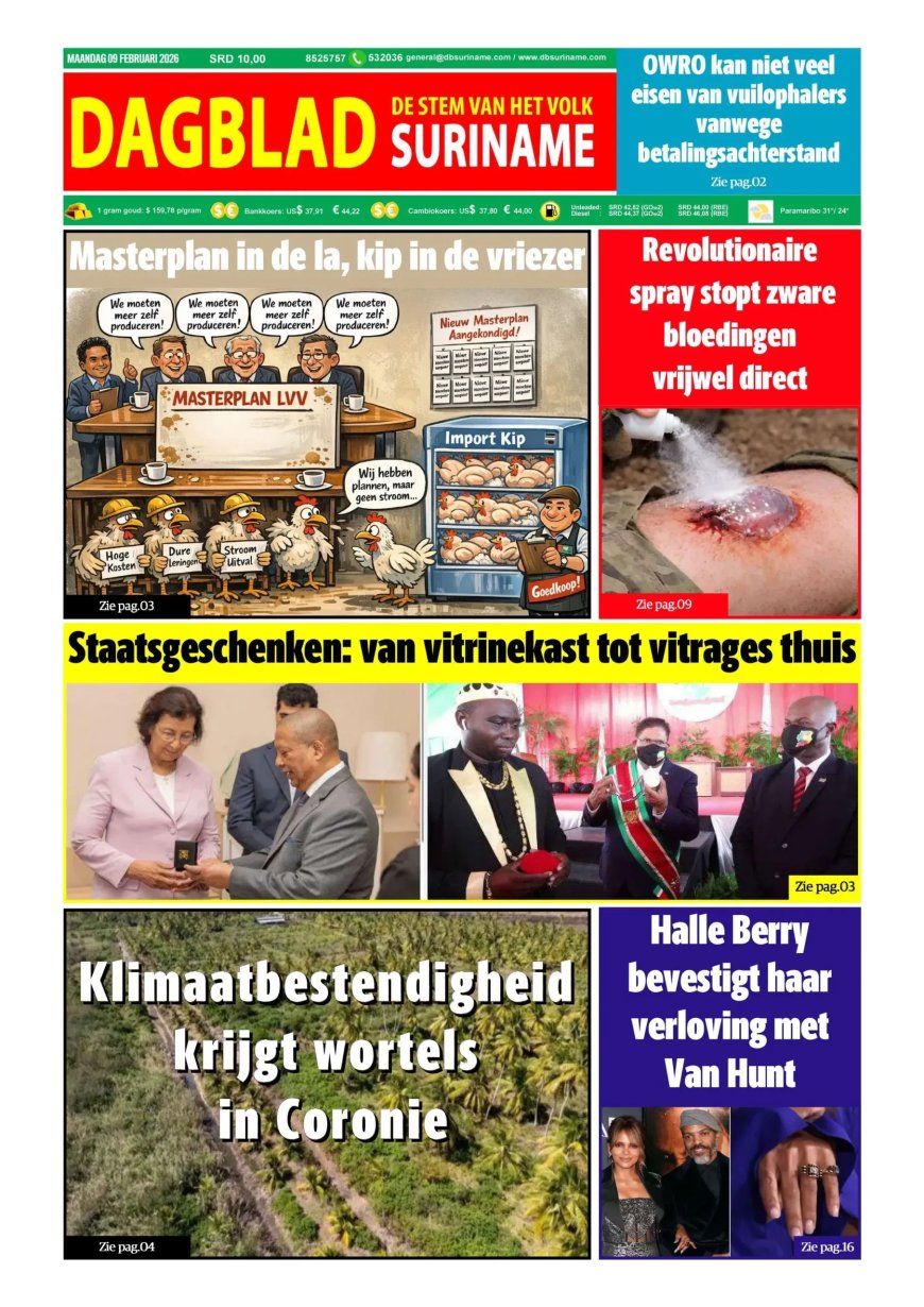 Dagblad Suriname, maandag 9 februari 2026