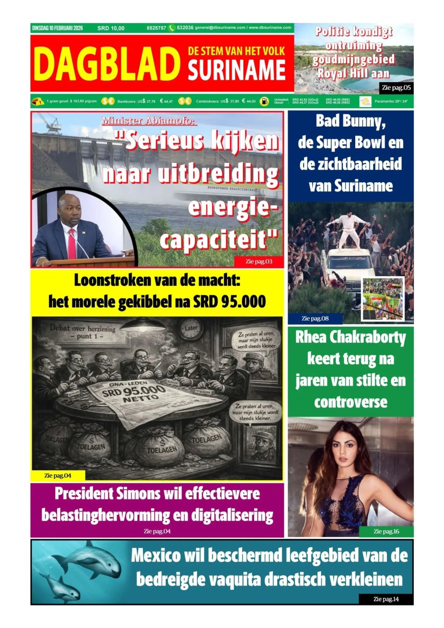Dagblad Suriname, dinsdag 10 februari 2026
