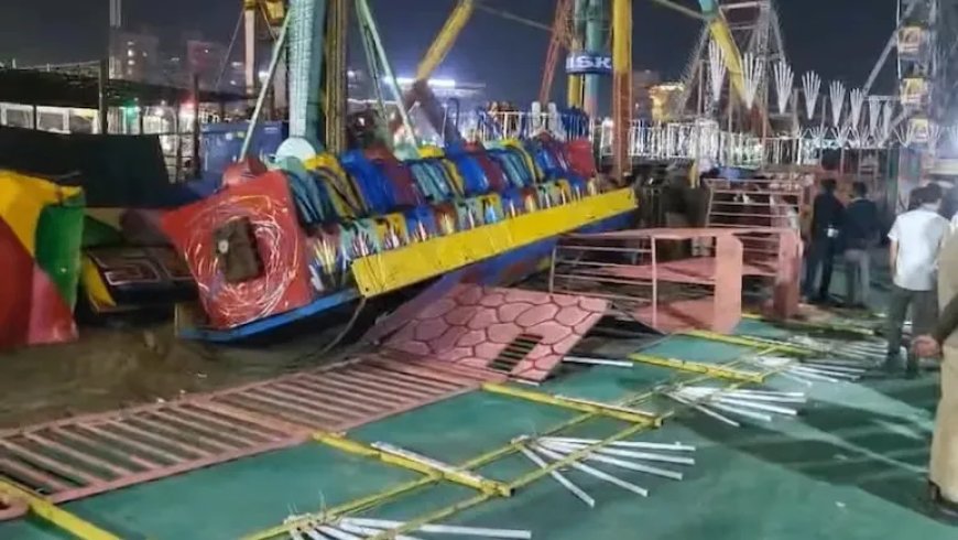 Twee arrestaties in zaak ingestorte attractie op kermis in Surajkund, India