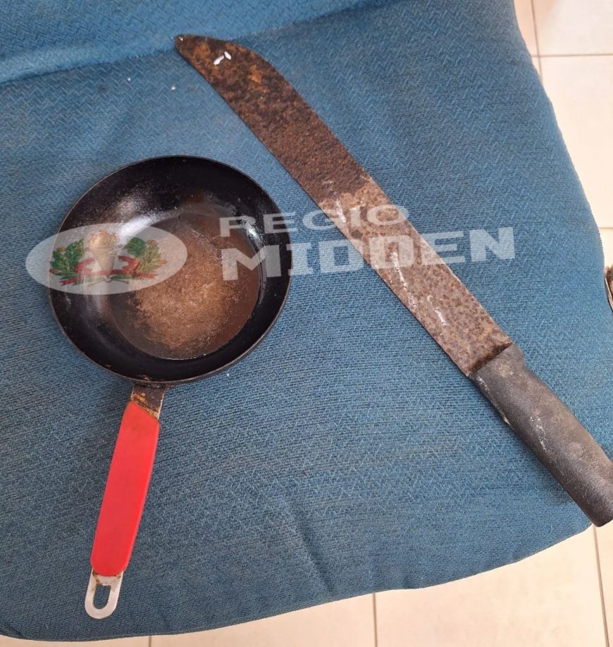 Man slaat zijn vrouw met pan in gezicht