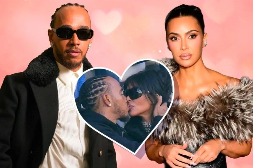 Lewis Hamilton en Kim Kardashian flink in de spotlights op de Super Bowl
